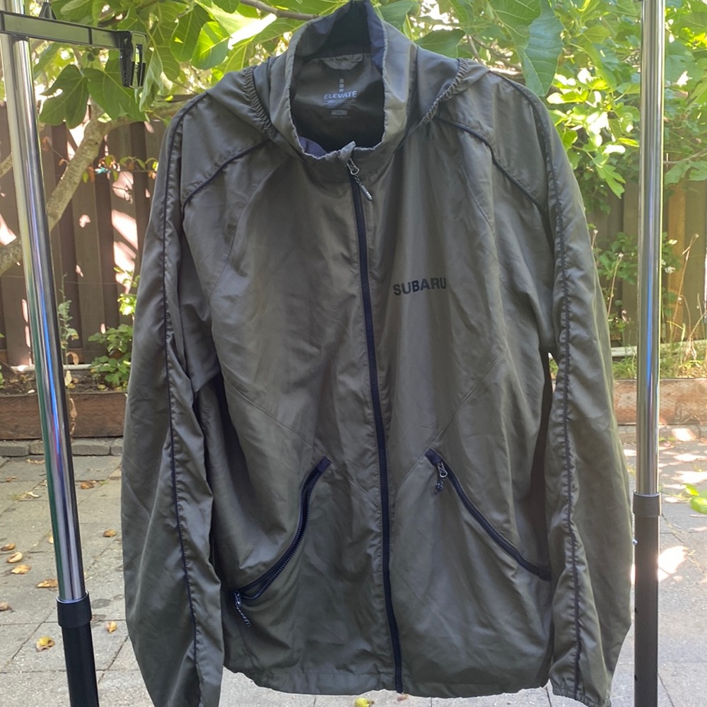 Mens Subaru Large Windbreaker with hood